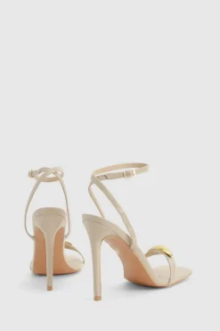 Heels*boohoo Square Toe Metal Trim Stiletto Heels nude