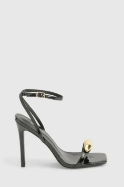 Heels*boohoo Square Toe Metal Trim Stiletto Heels black