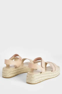 Flats|Sandals*boohoo Square Toe Sporty Flatform Sandals nude