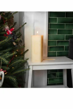 Candles & Diffusers|Candles*Nicola Spring Square Vanilla Pillar Candle - 110 Hours - Cream Beige