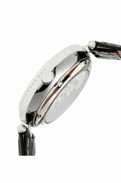 Watches*Empress Stella Automatic Semi-Skeleton MOP Leather-Band Watch White