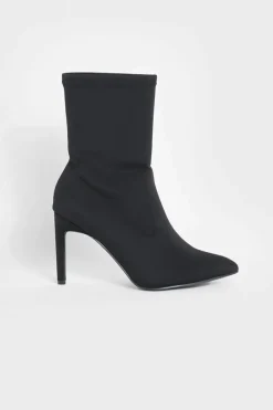 Heeled Boots|All Boots*boohoo Stiletto Heel Pointed Toe Sock Boots black