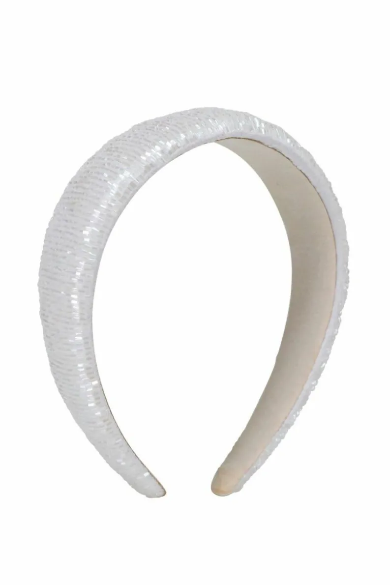 Hair Accessories*My Accessories London Straight Beaded Headband White