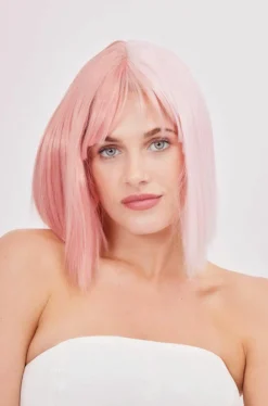 Hair Accessories*My Accessories London Straight Bob Wig in Two-tone Pink