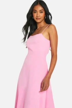 Smock Dresses*boohoo Strappy Back Maxi Dress pink