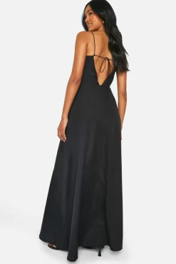 Smock Dresses*boohoo Strappy Back Maxi Dress black