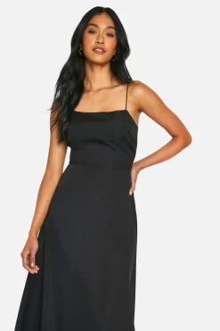 Smock Dresses*boohoo Strappy Back Maxi Dress black