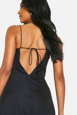 Smock Dresses*boohoo Strappy Back Maxi Dress black
