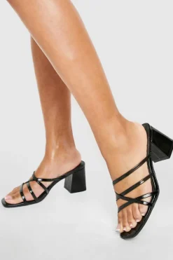 Sandals|Heels*boohoo Strappy Block Mule black