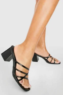 Sandals|Heels*boohoo Strappy Block Mule black