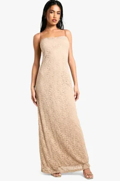 Maxi Dresses|Dresses*boohoo Strappy Lace Diamante Maxi Dress nude