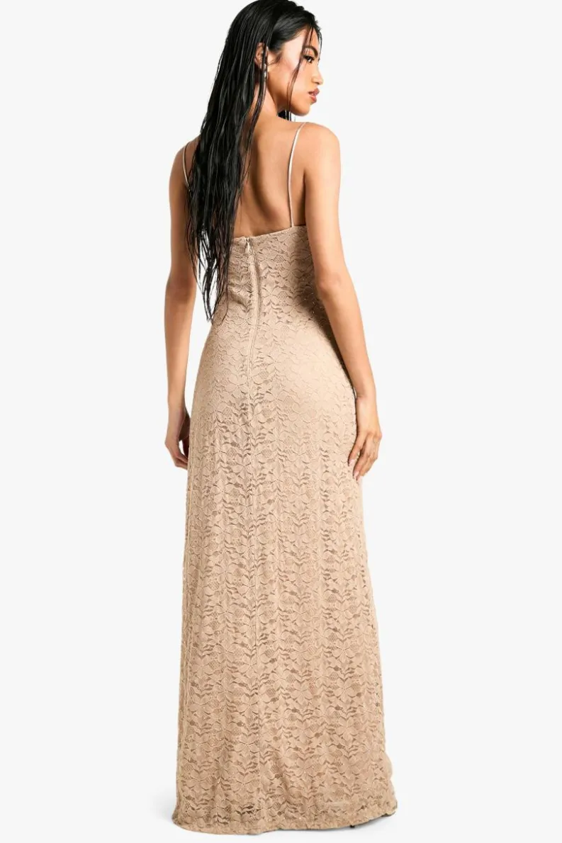 Maxi Dresses|Dresses*boohoo Strappy Lace Diamante Maxi Dress nude