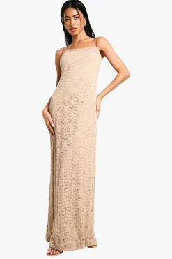 Maxi Dresses|Dresses*boohoo Strappy Lace Diamante Maxi Dress nude