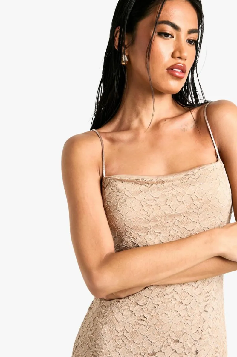 Maxi Dresses|Dresses*boohoo Strappy Lace Diamante Maxi Dress nude