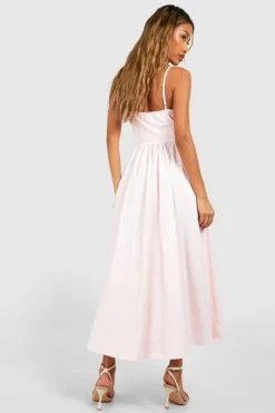 Skater Dresses|Bodycon Dresses*boohoo Strappy Milkmaid Midaxi Dress pale pink