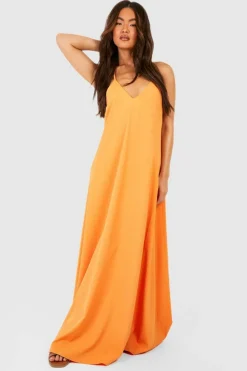 Cami Dresses*boohoo Strappy Slip Maxi Dress orange