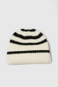 Earmuffs|Hats & Gloves*boohoo Stripe Chunky Beanie cream