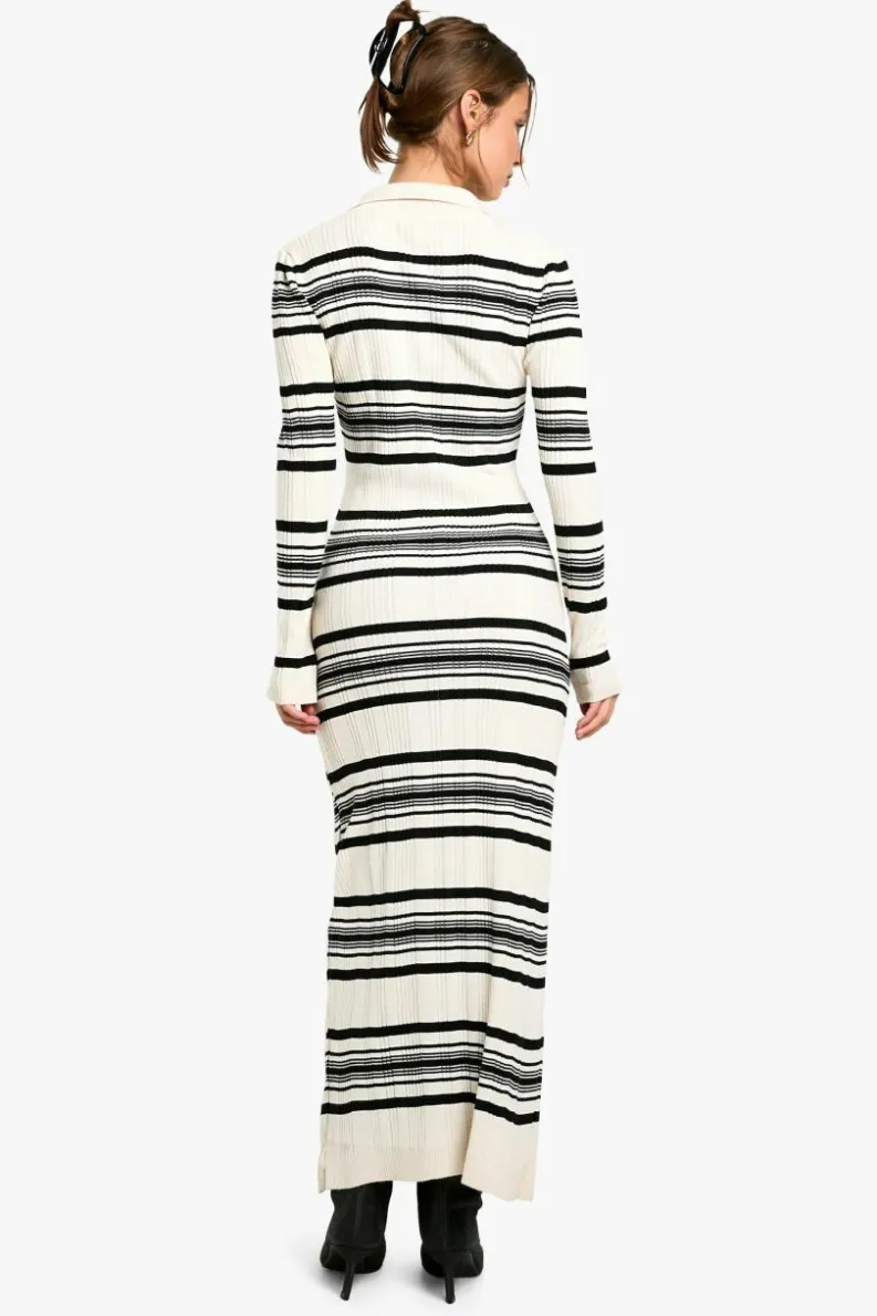 Jumper Dresses|Jumper Dresses*boohoo Stripe Collared Knitted Dress cream