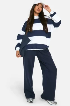 Up To 80% Off Winter Warmers|Athleisure*boohoo Stripe Oversized Hoodie navy