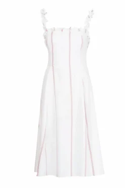 Midi Dresses*boohoo Stripe Ruffle Strap Midi Skater Dress pink