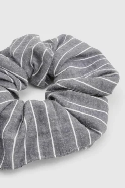 Hair Accessories*boohoo Stripe Texture Oversized Hair Scrunchie ash grey