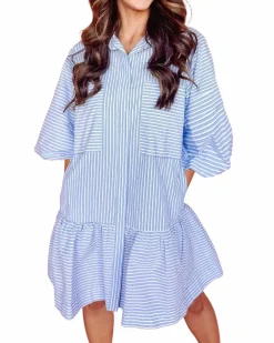 Shirt Dresses*Azura Exchange Striped Button-Down Shirt Dress Multi