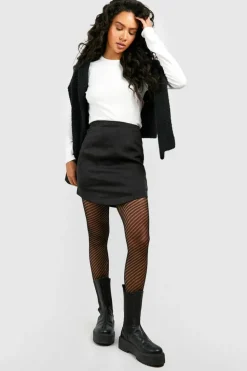 Tights & Socks|Tights & Socks*boohoo Striped Fishnet Tights black