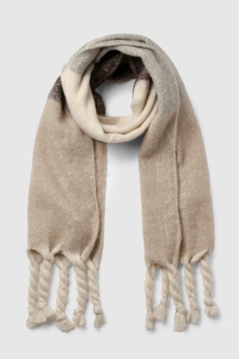 Hats & Gloves|Hats & Gloves*boohoo Striped Tonal Tassel Scarf neutral
