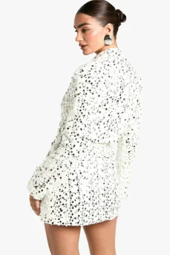 Blazer Dresses|Mini Dresses*boohoo Structured Sequin Boucle Blazer Dress cream