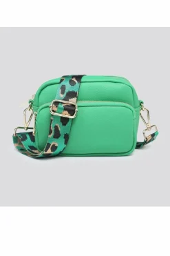 Cross-Body Bags*Kitise Stylish Double Zipper Crossbody Bag with Canvas Strap Green