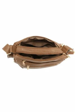 Shoulder Bags|Handbags*Kitise Stylish PU Leather Multi-zipper Pockets Shouder Handbag Crossbody Bag Black
