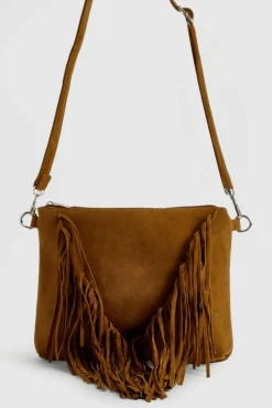 Shoulder Bags|Cross-Body Bags*boohoo Suedette Fringed Crossbody Bag tan