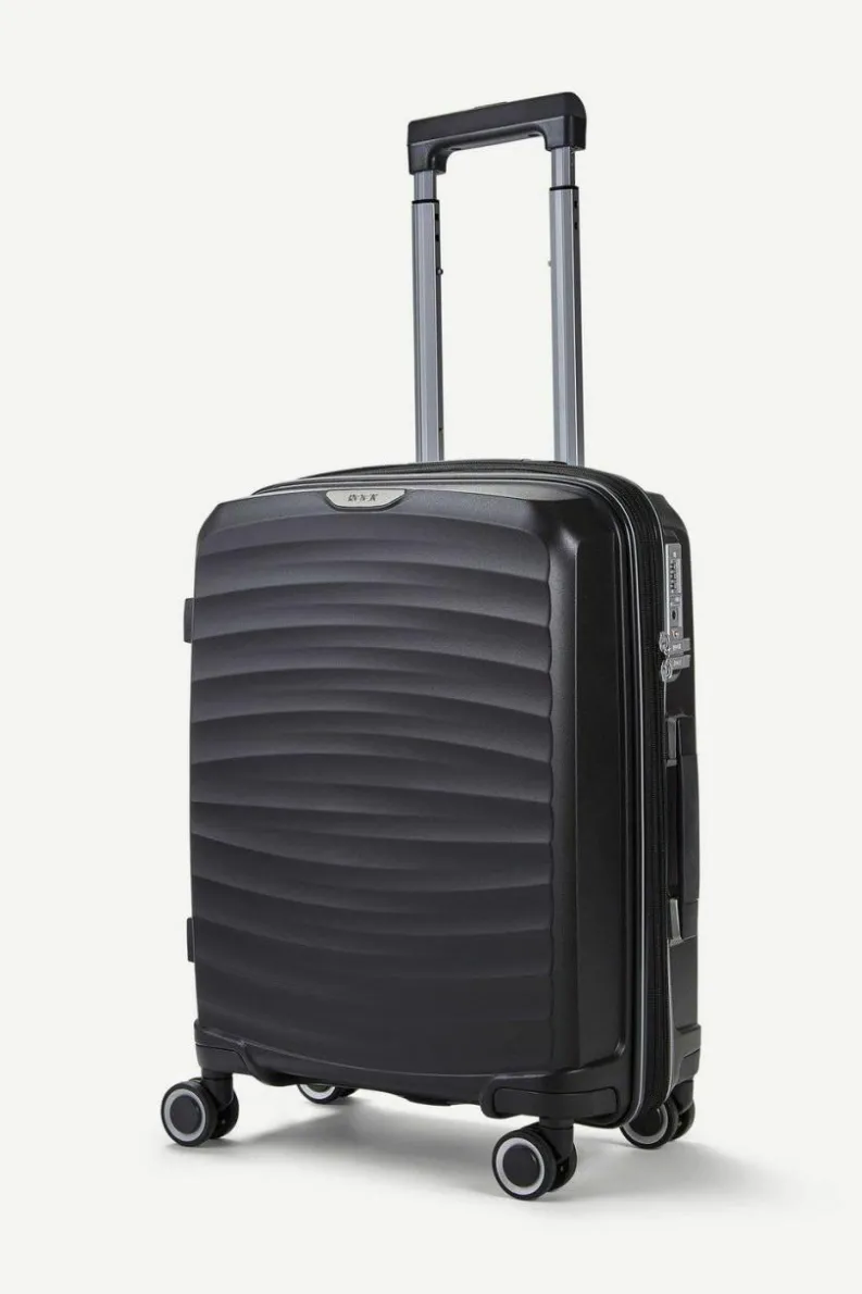 Handbags*Rock Sunwave 8 Wheel Hardshell Expandable Suitcase Small Black