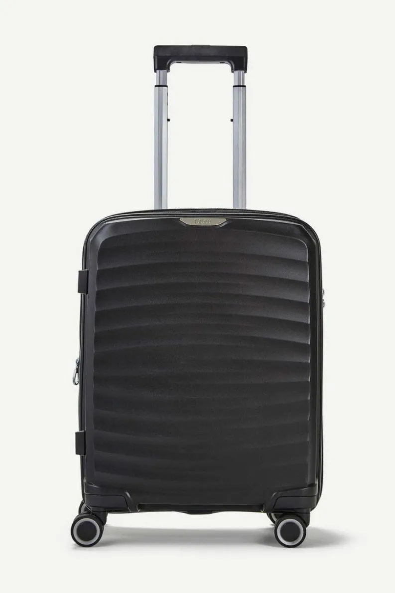Handbags*Rock Sunwave 8 Wheel Hardshell Expandable Suitcase Small Black