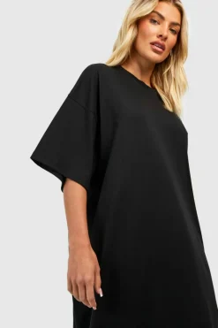 T-Shirt Dresses|Shirt Dresses*boohoo Super Oversized Midaxi T-shirt Dress black