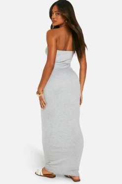 Bodycon Dresses*boohoo Super Soft Bandeau Maxi Dress grey marl