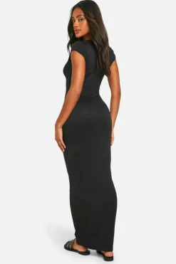 Bodycon Dresses*boohoo Super Soft Cap Sleeve Maxi Dress black