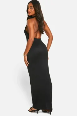 Bodycon Dresses*boohoo Super Soft Racer Neck Maxi Dress black