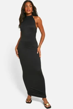Bodycon Dresses*boohoo Super Soft Racer Neck Maxi Dress black