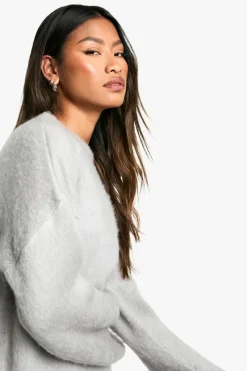Jumpers|Knitwear*boohoo Super Soft Round Neck Jumper grey