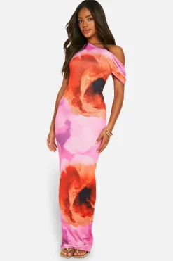 Bodycon Dresses*boohoo Super Soft Slash Neck Cap Sleeve Maxi Dress pink