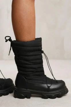 Chunky Boots|All Boots*Where's That From Susie' Puffer Quilted Boot With Chunky Soles Black