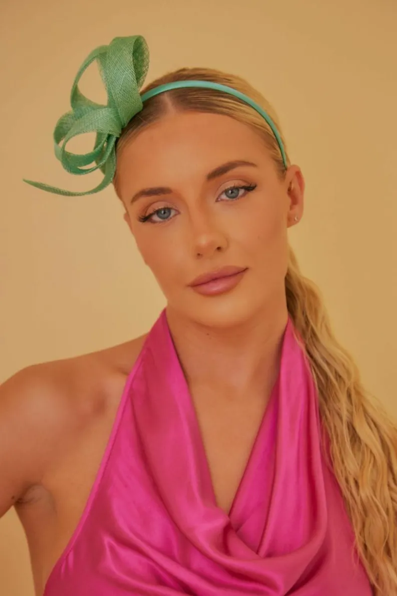 Hair Accessories*My Accessories London Swirl Sinamay Fascinator Green