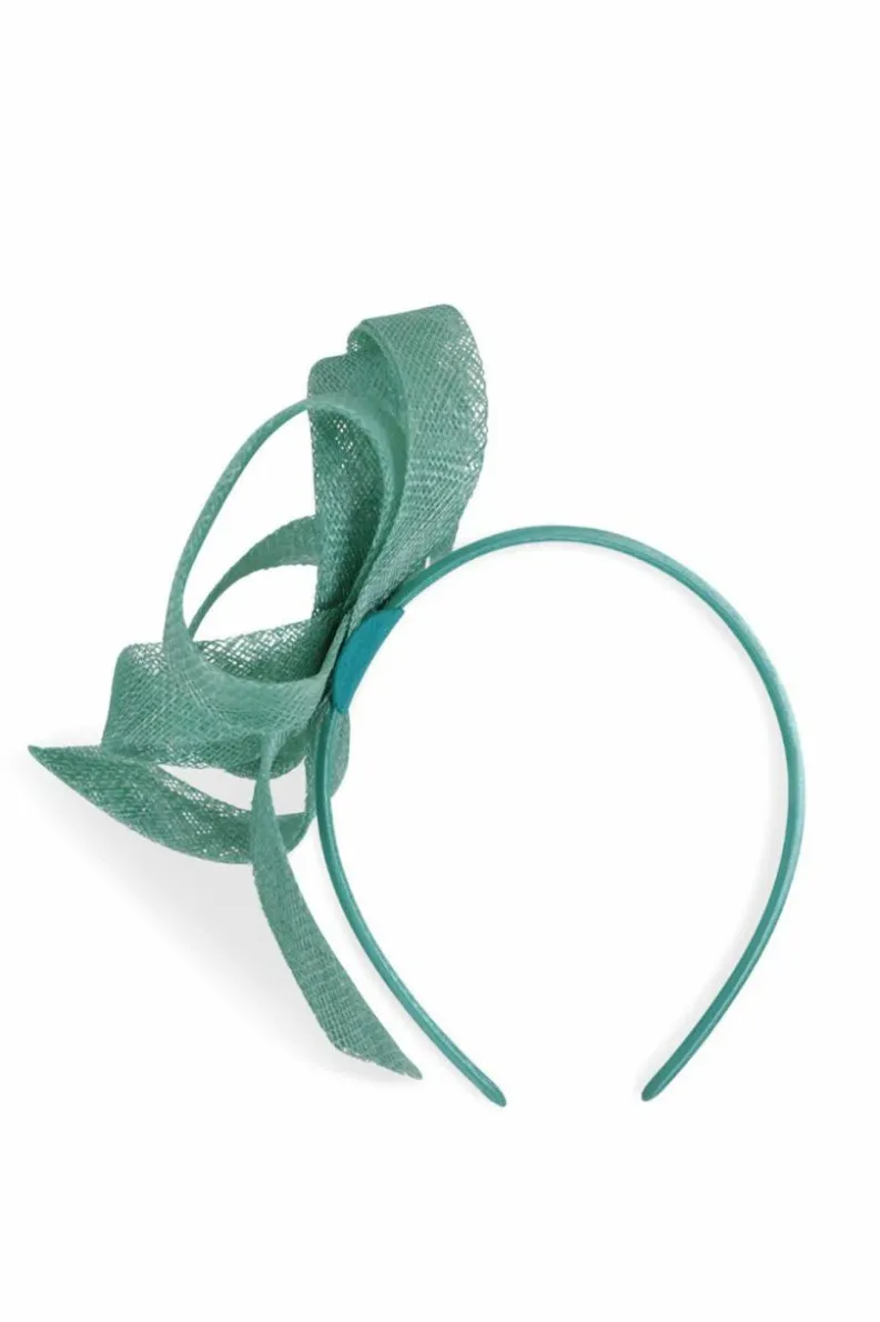 Hair Accessories*My Accessories London Swirl Sinamay Fascinator Green