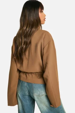 Up To 80% Off Winter Warmers|Trench Coats*boohoo Synched Waist Short Trench Coat light brown