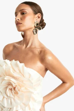 Bodycon Dresses*boohoo Taffeta Corsage Mini Dress cream