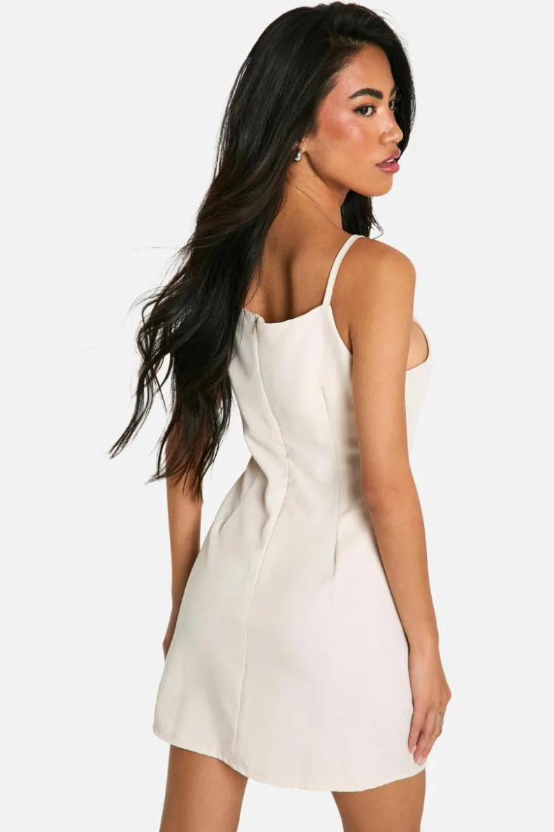 A Line Dresses|Suits & Tailoring*boohoo Tailored A-Line Square Neck Mini Dress stone