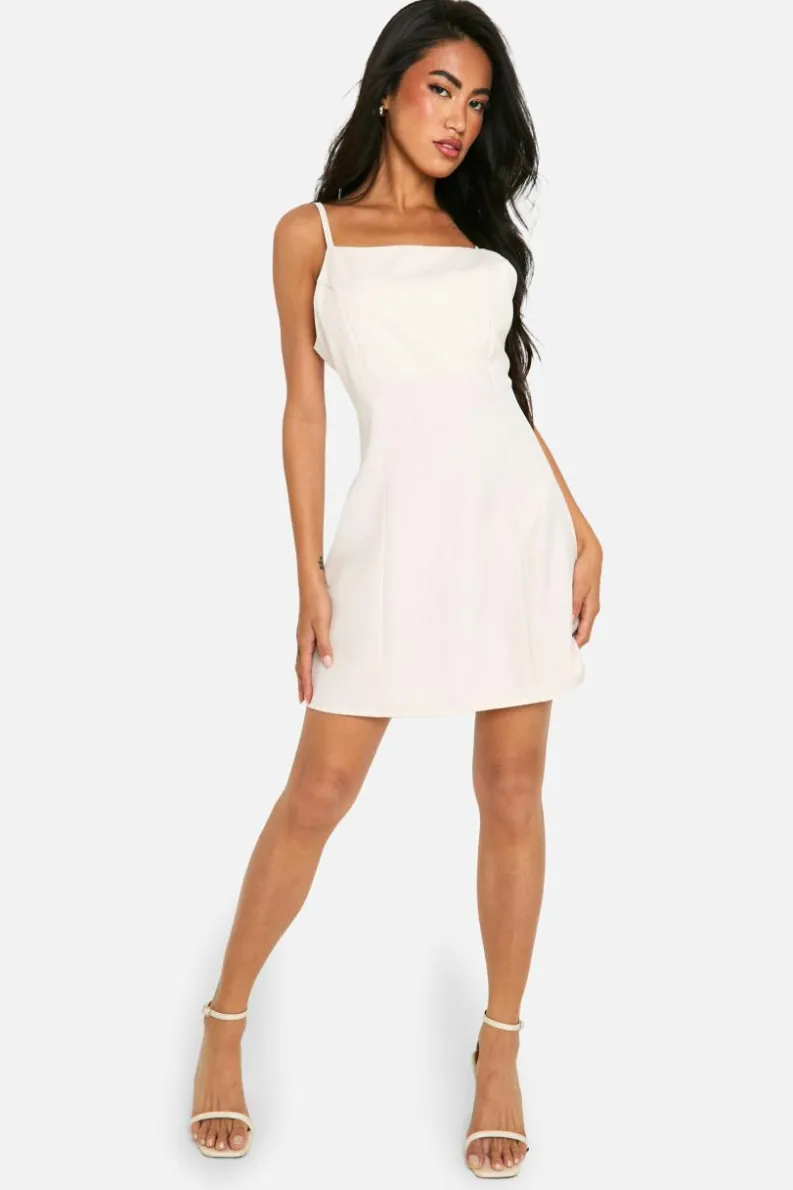A Line Dresses|Suits & Tailoring*boohoo Tailored A-Line Square Neck Mini Dress stone