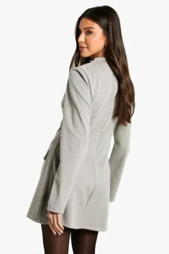 Mini Dresses|Long Sleeve Dresses*boohoo Tailored Long Sleeve A Line Mini Dress taupe