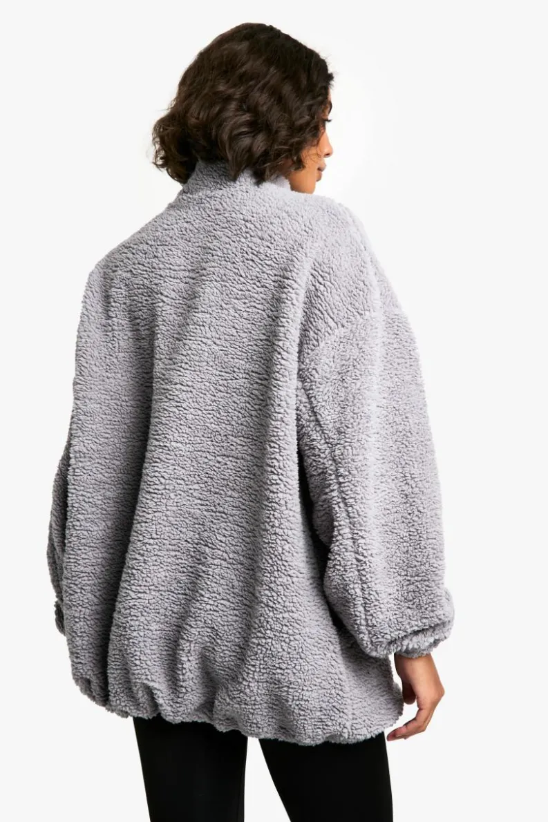 Sweatshirts|Athleisure*boohoo Tall Borg Half Zip Sweatshirt grey